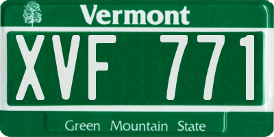 VT license plate XVF771