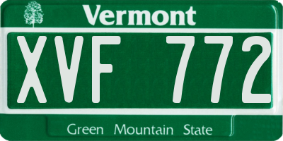 VT license plate XVF772