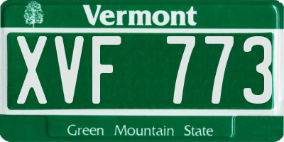 VT license plate XVF773
