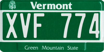 VT license plate XVF774