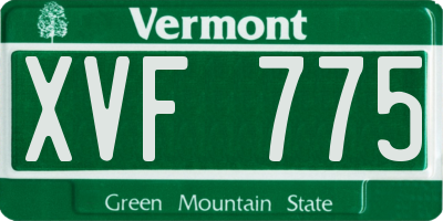 VT license plate XVF775