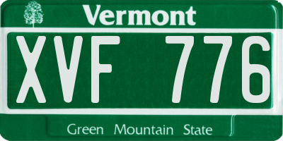 VT license plate XVF776