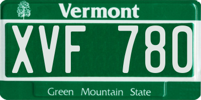 VT license plate XVF780