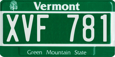 VT license plate XVF781