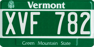 VT license plate XVF782