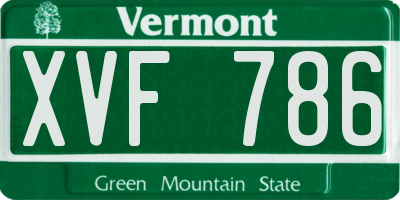 VT license plate XVF786