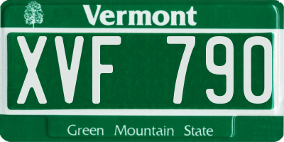 VT license plate XVF790