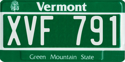 VT license plate XVF791
