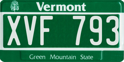 VT license plate XVF793