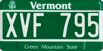 VT license plate XVF795