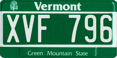 VT license plate XVF796