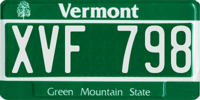 VT license plate XVF798