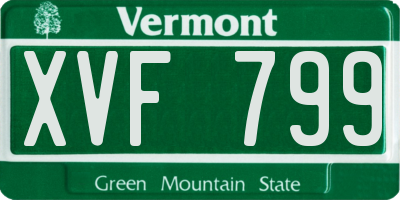 VT license plate XVF799