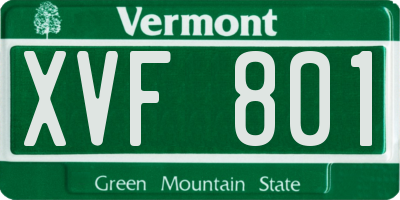 VT license plate XVF801