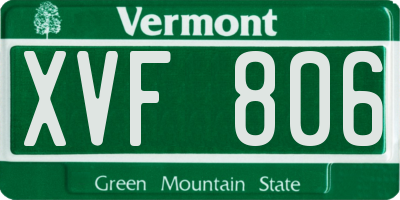 VT license plate XVF806