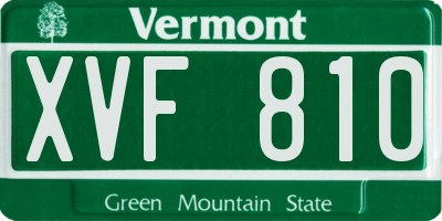 VT license plate XVF810