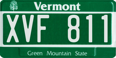 VT license plate XVF811