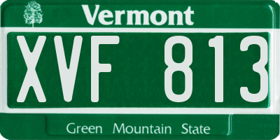 VT license plate XVF813