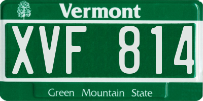 VT license plate XVF814