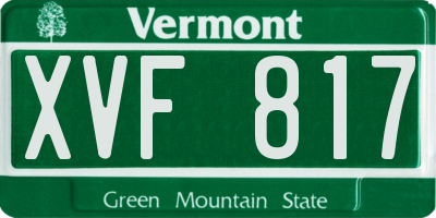 VT license plate XVF817