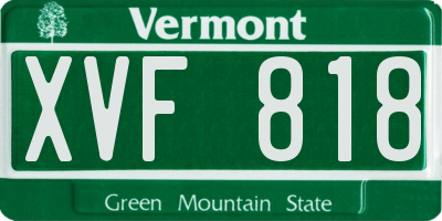 VT license plate XVF818