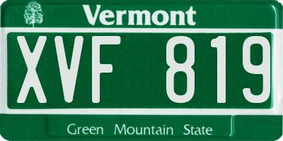 VT license plate XVF819