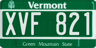 VT license plate XVF821