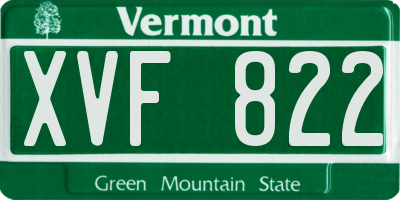 VT license plate XVF822