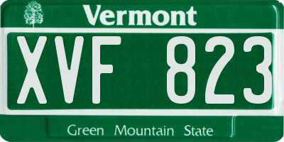 VT license plate XVF823