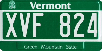 VT license plate XVF824