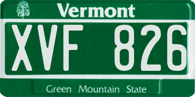 VT license plate XVF826