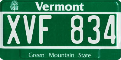 VT license plate XVF834