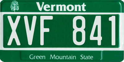 VT license plate XVF841