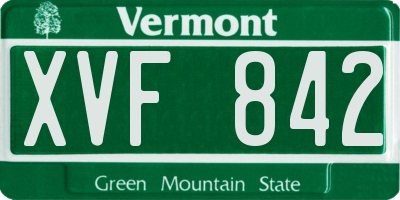 VT license plate XVF842