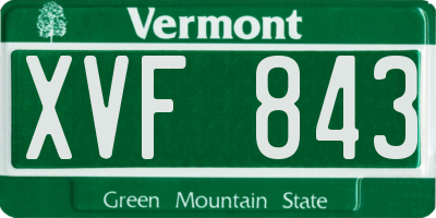 VT license plate XVF843