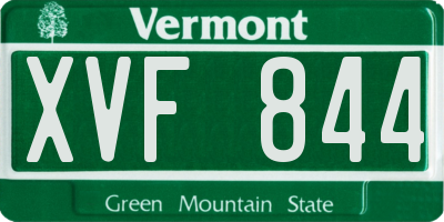 VT license plate XVF844