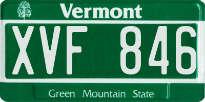 VT license plate XVF846