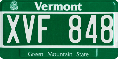 VT license plate XVF848