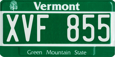 VT license plate XVF855
