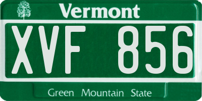 VT license plate XVF856