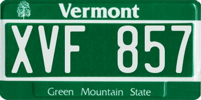 VT license plate XVF857