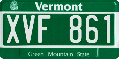 VT license plate XVF861