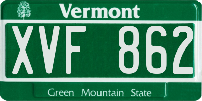 VT license plate XVF862
