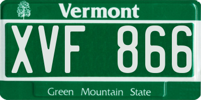 VT license plate XVF866