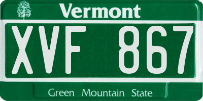 VT license plate XVF867
