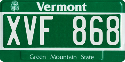 VT license plate XVF868