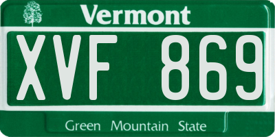 VT license plate XVF869