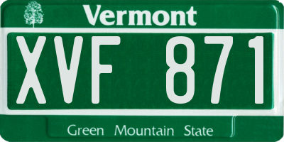 VT license plate XVF871