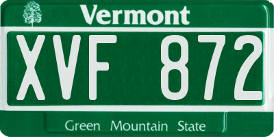 VT license plate XVF872