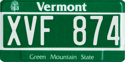 VT license plate XVF874